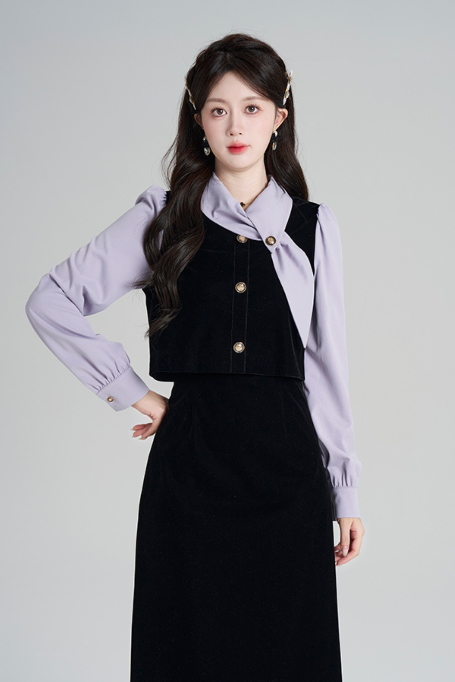 French Contrast Retro Dress