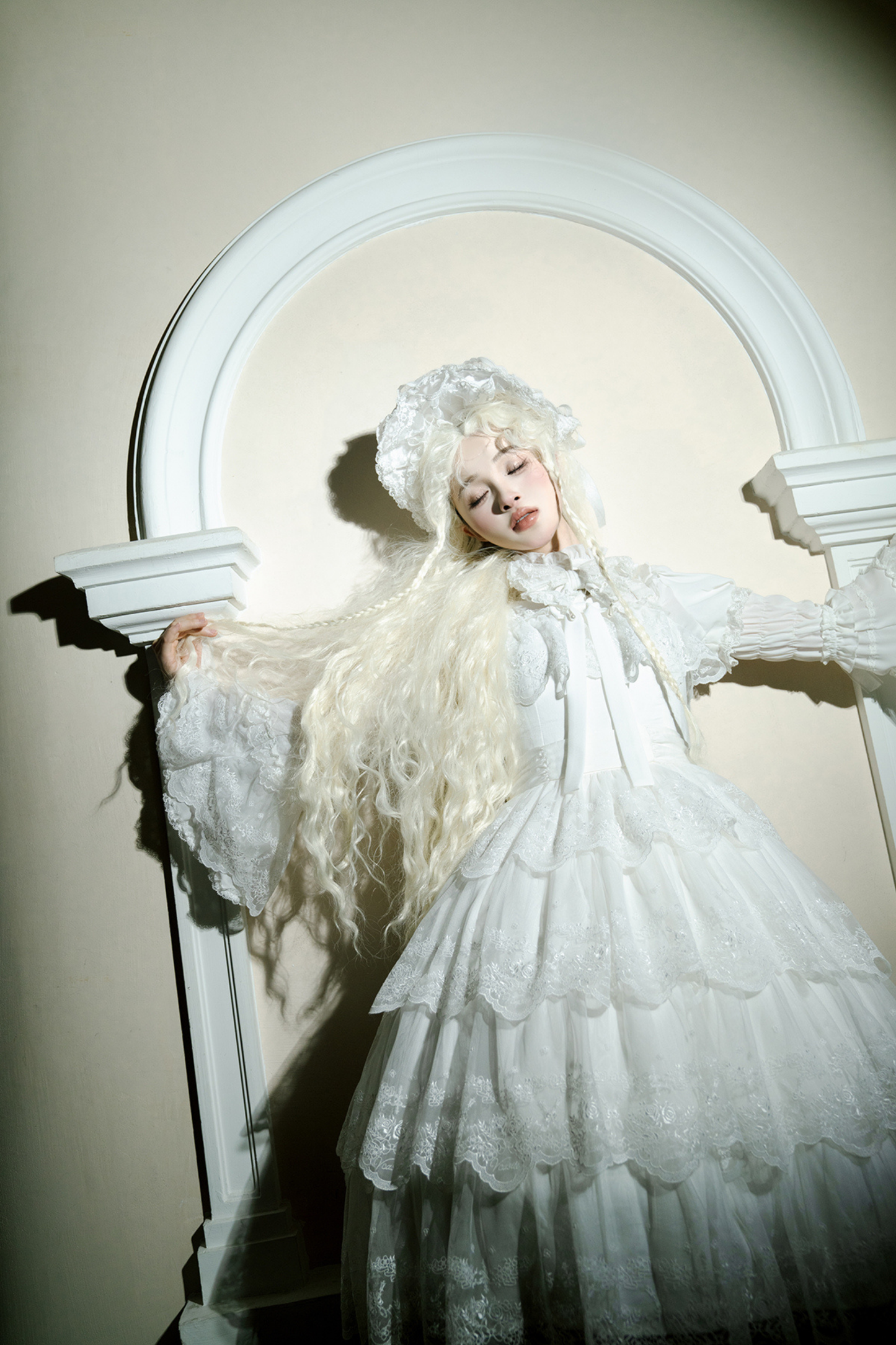 Flower Banquet Princess Sleeve Shirt + Ruffle Lolita Dress