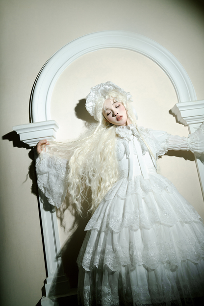 Flower Banquet Princess Sleeve Shirt + Ruffle Lolita Dress