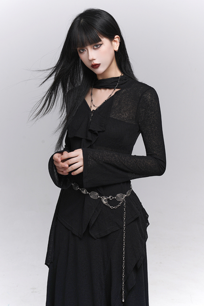 Dark Top + Long Skirt