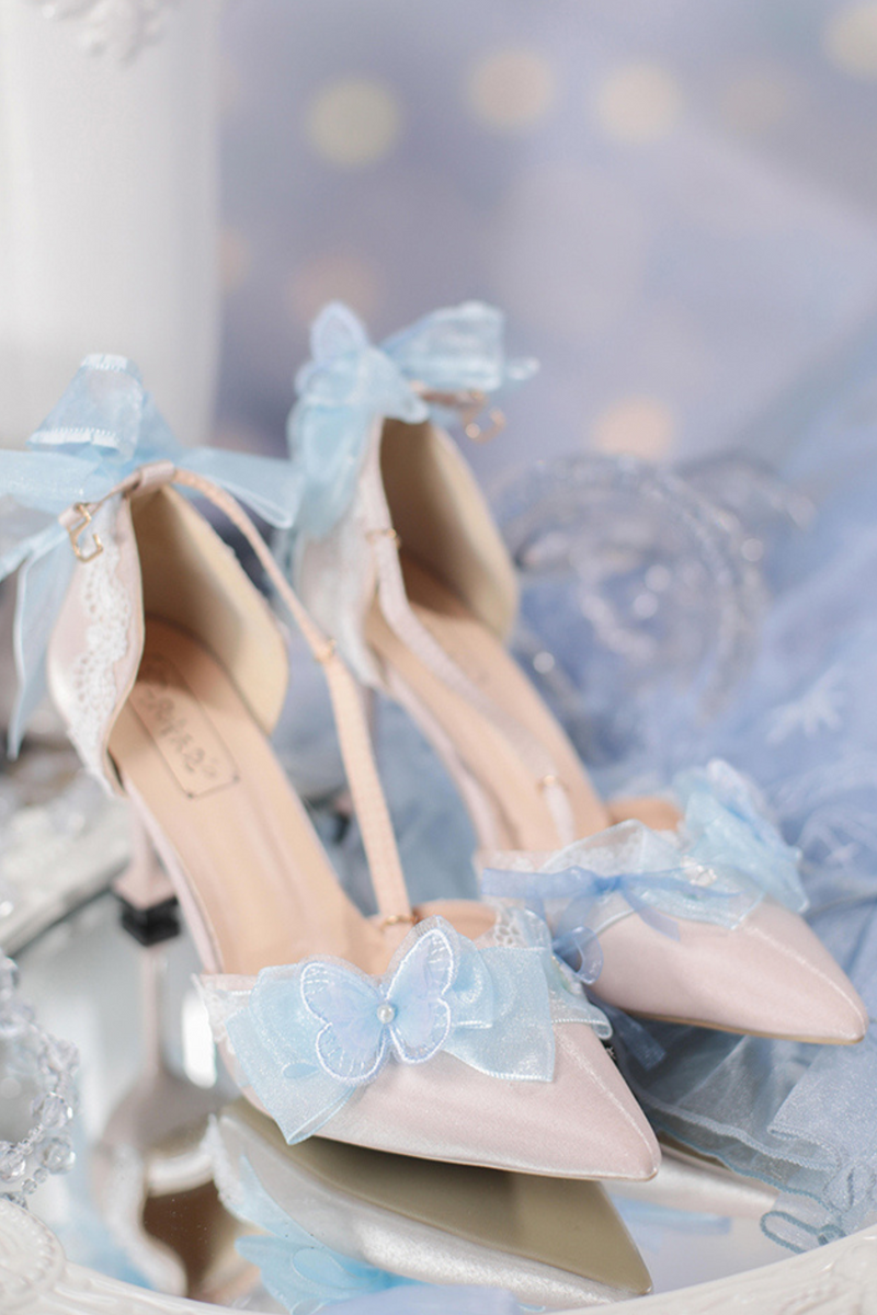 Sheer Light Chain Lolita Stiletto Pumps