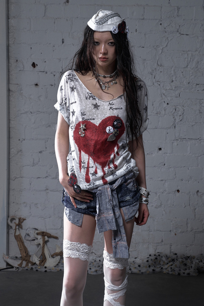 Y2k Tight Print Top
