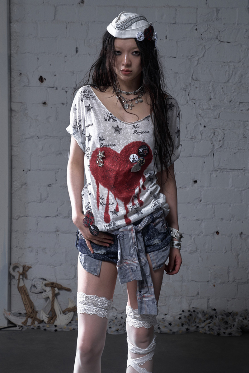Y2k Tight Print Top