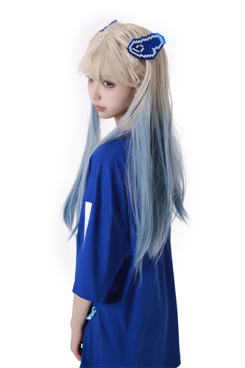 Subculture Loose Oversized T-shirt + Pants + Leg Warmers + Angel Devil Hairpins