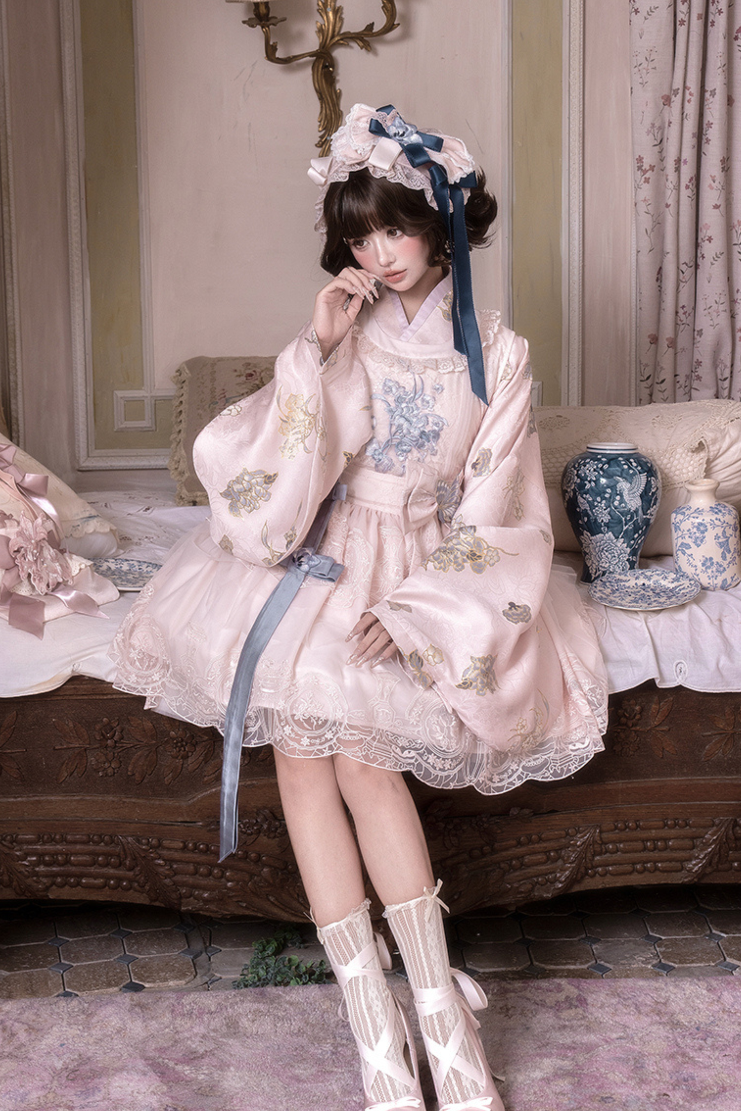 Colorful Jacket + Short Jacket + Dress + Headband + Ribbon