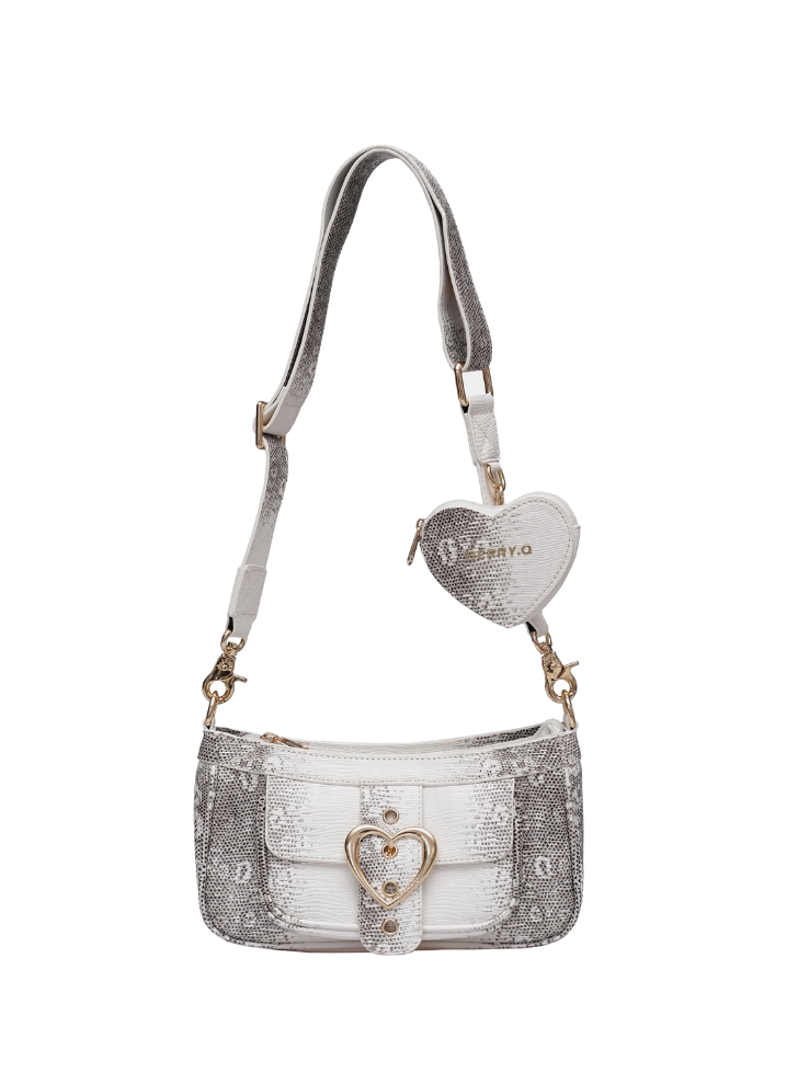 Heart Ring Belt One Shoulder Crocodile Bag