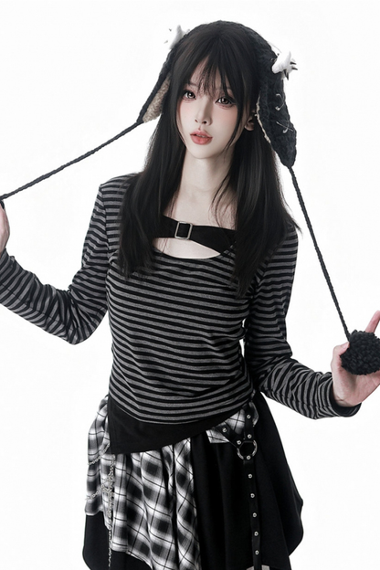 Fur Ball Fur Hooded Jacket + Top + Skirt