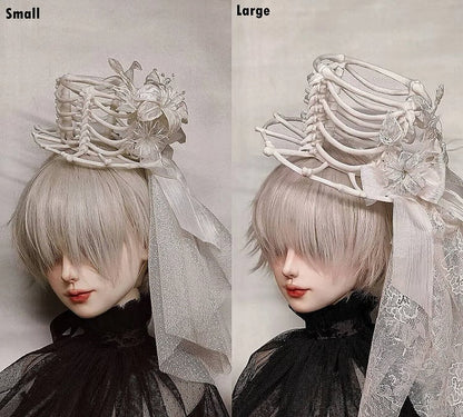 [pre-order Deadline: June 8] Phantom Knight Series Flower Veil Skeleton Hat + Mini Hat