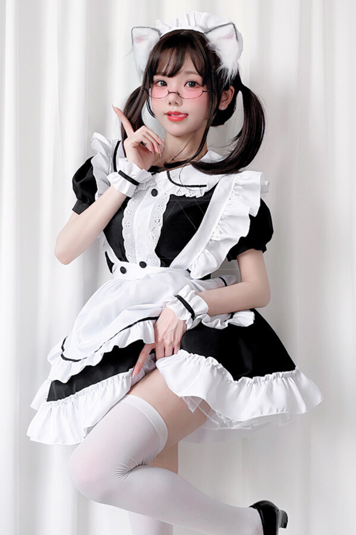 Black and White Lolita Maid Dress