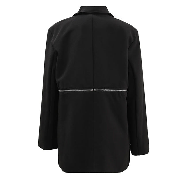 Zipper Blazer Black