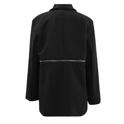 Zipper Blazer Black