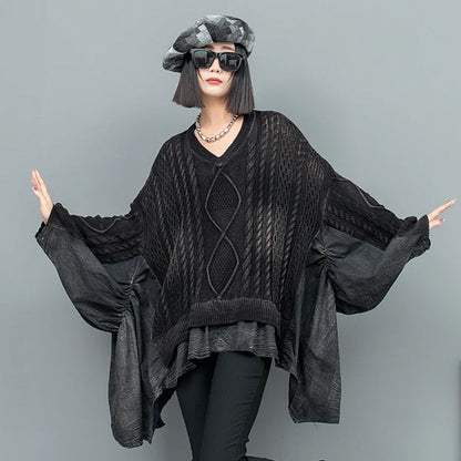 Loose Knitted Pullover Black