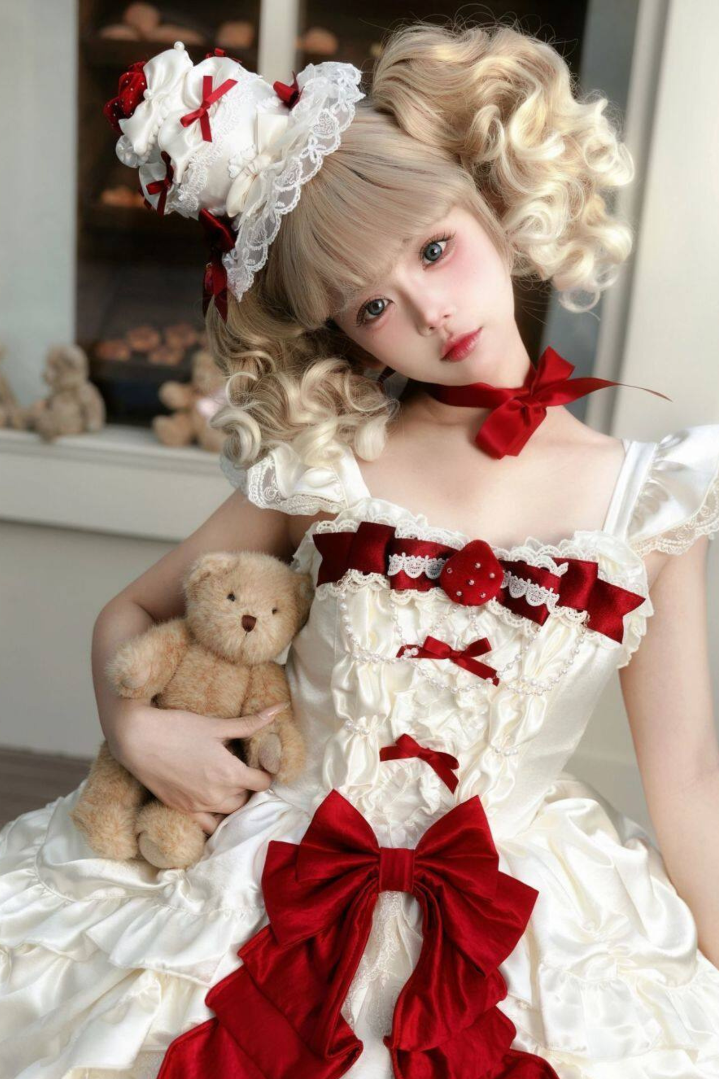 Sweet Pure Lolita Dress + Tail + Ribbon