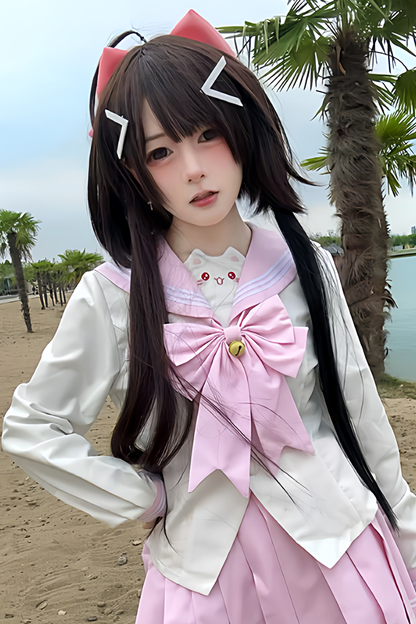 Anime Girl Sailor Top + Skirt + Ribbon