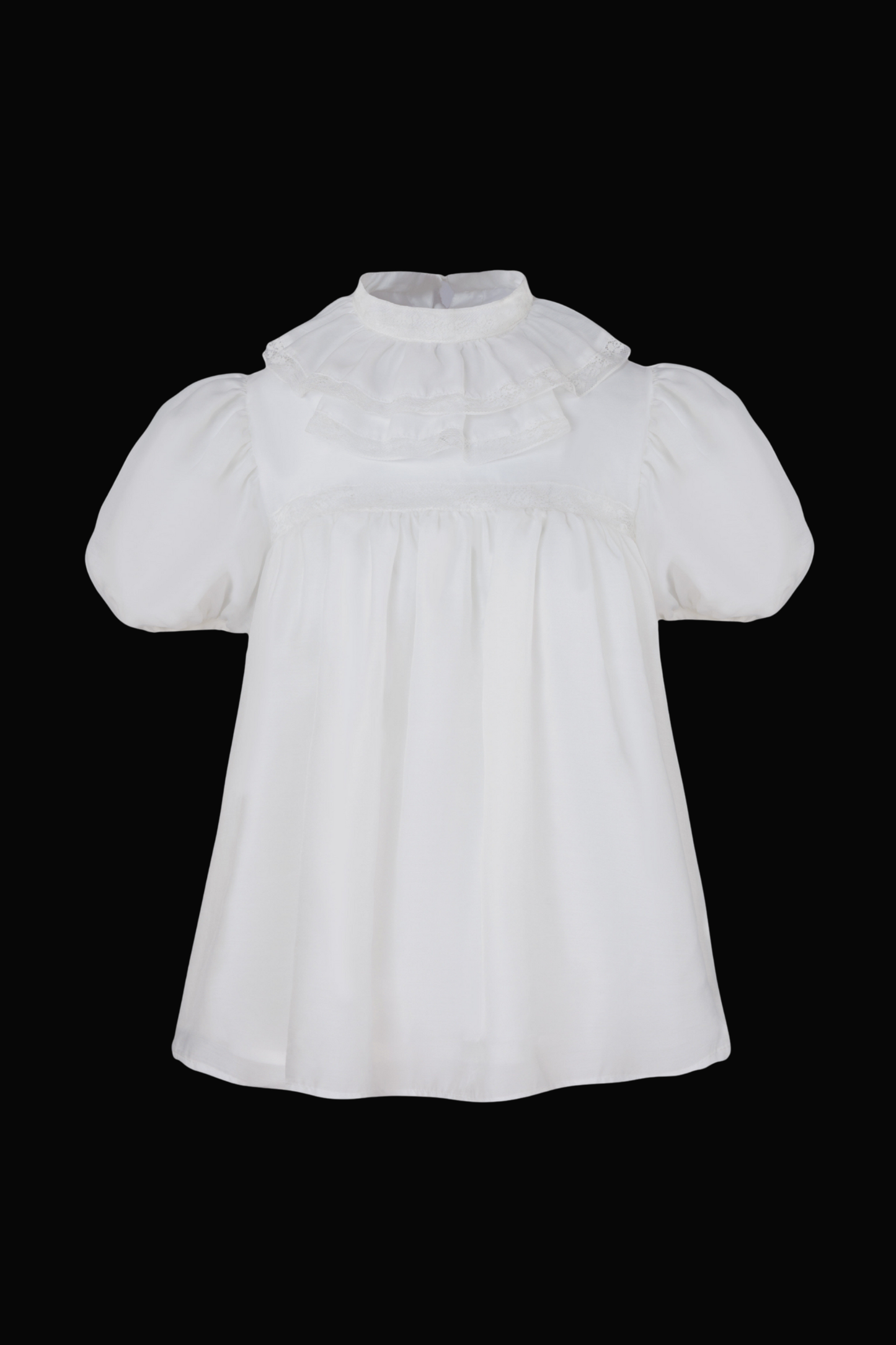 Silk Cotton Ruffle Collar Blouse + Sleeves