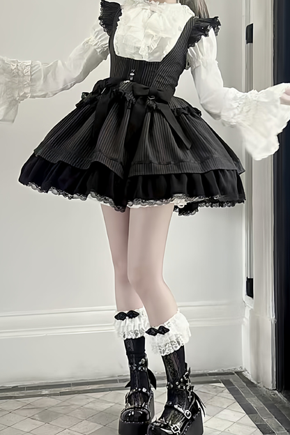 Frilled Gothic Lolita Blouse + Flower Collar
