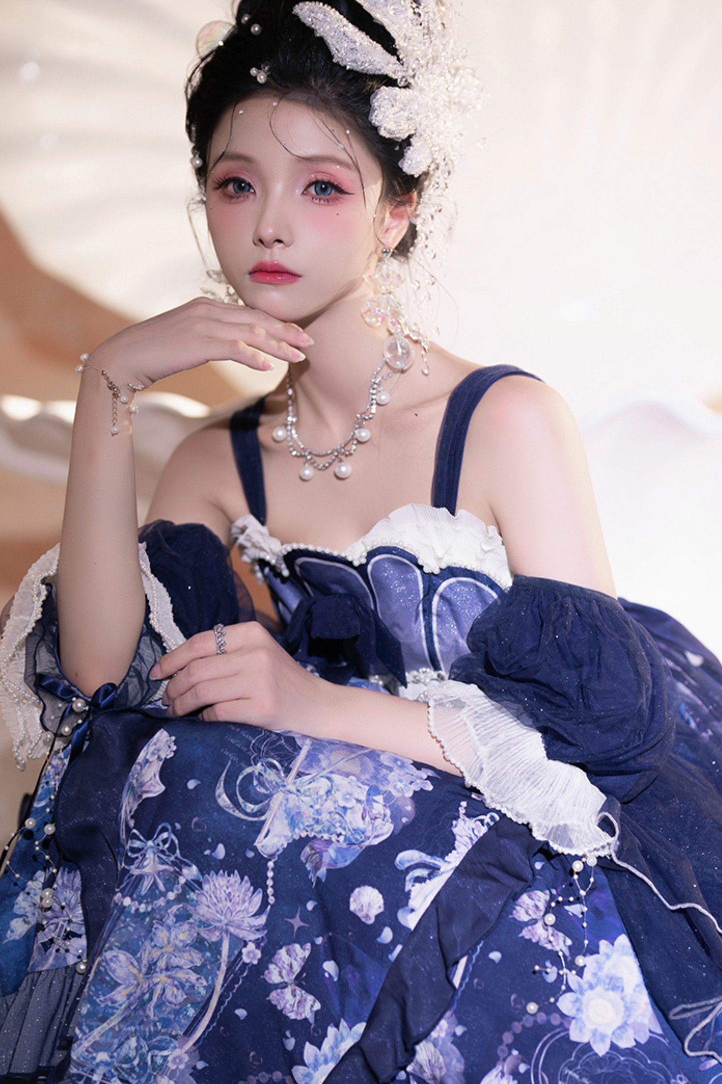 Strap Cherry Love Lolita Jsk + Wrist Sleeves + Necklace