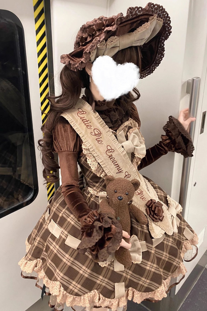 Sweetheart Lolita Suspender Skirt + Ruffle Neck Blouse + Petticoat