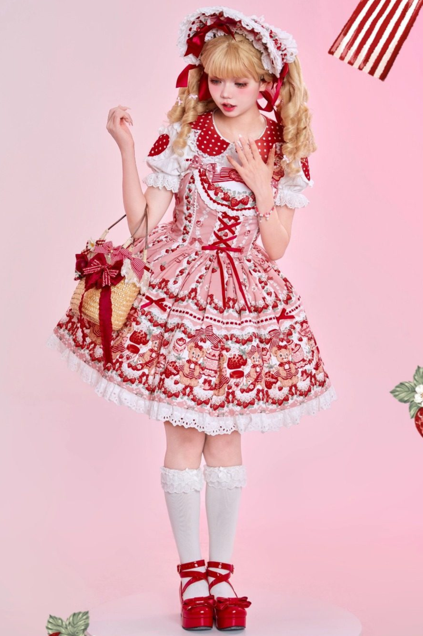 Bear Strawberry Field Lolita Jsk + Shirt