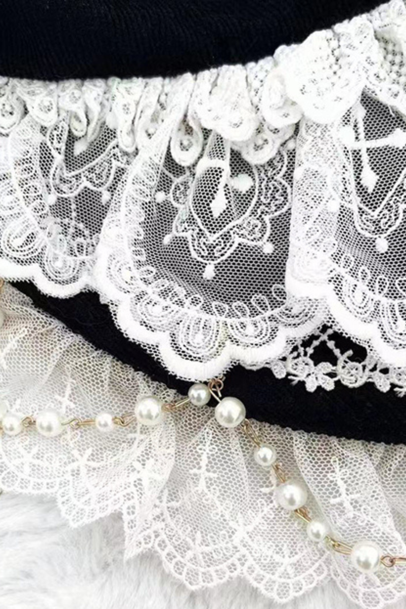Gothic Doll Lace Jumper Skirt + Bonnet + Shawl