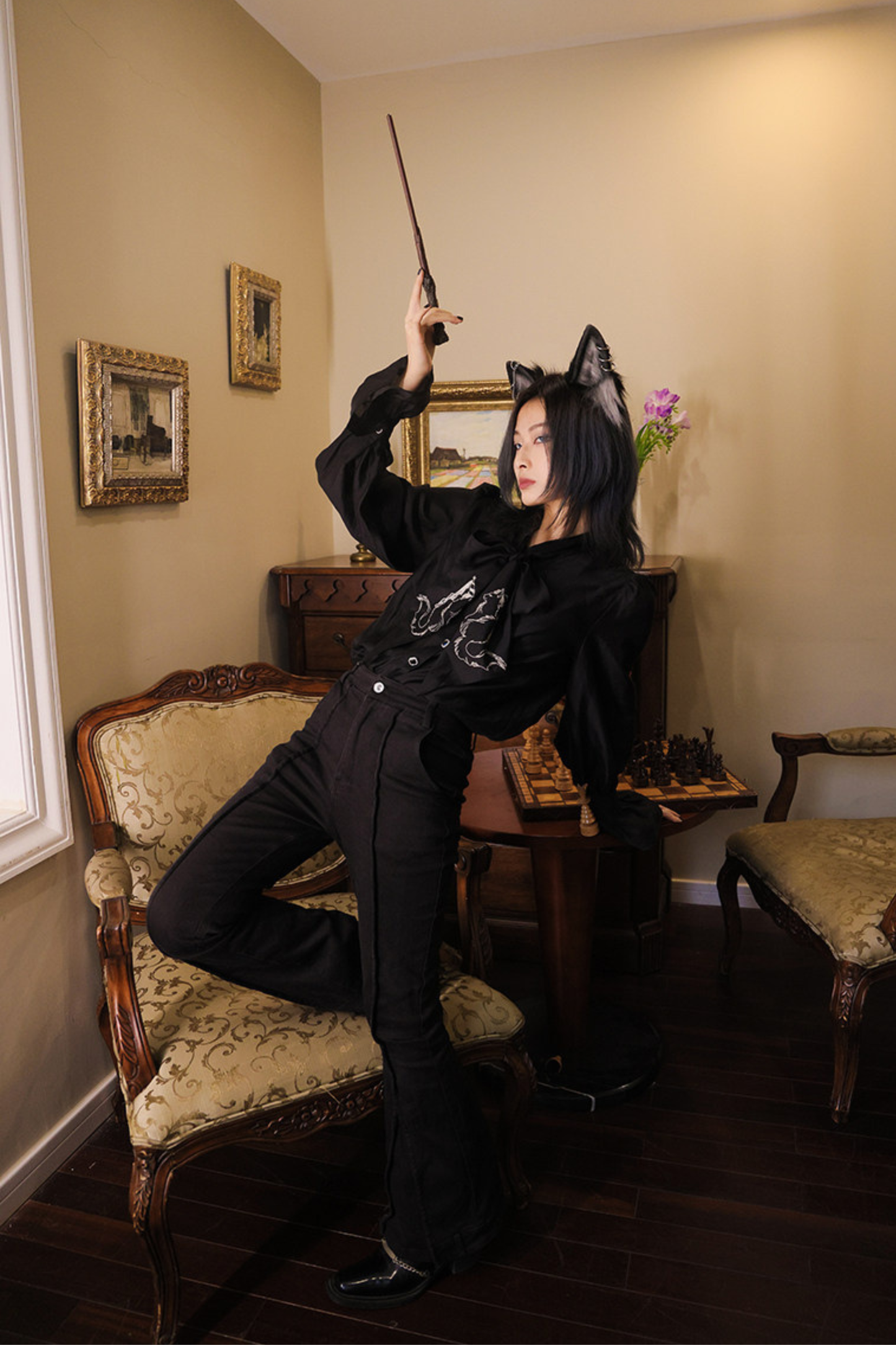 Chiffon Dark Shirt