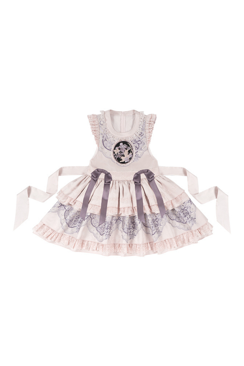 Chinese-style Stand Collar Jacket + Suspender Dress + Hairband