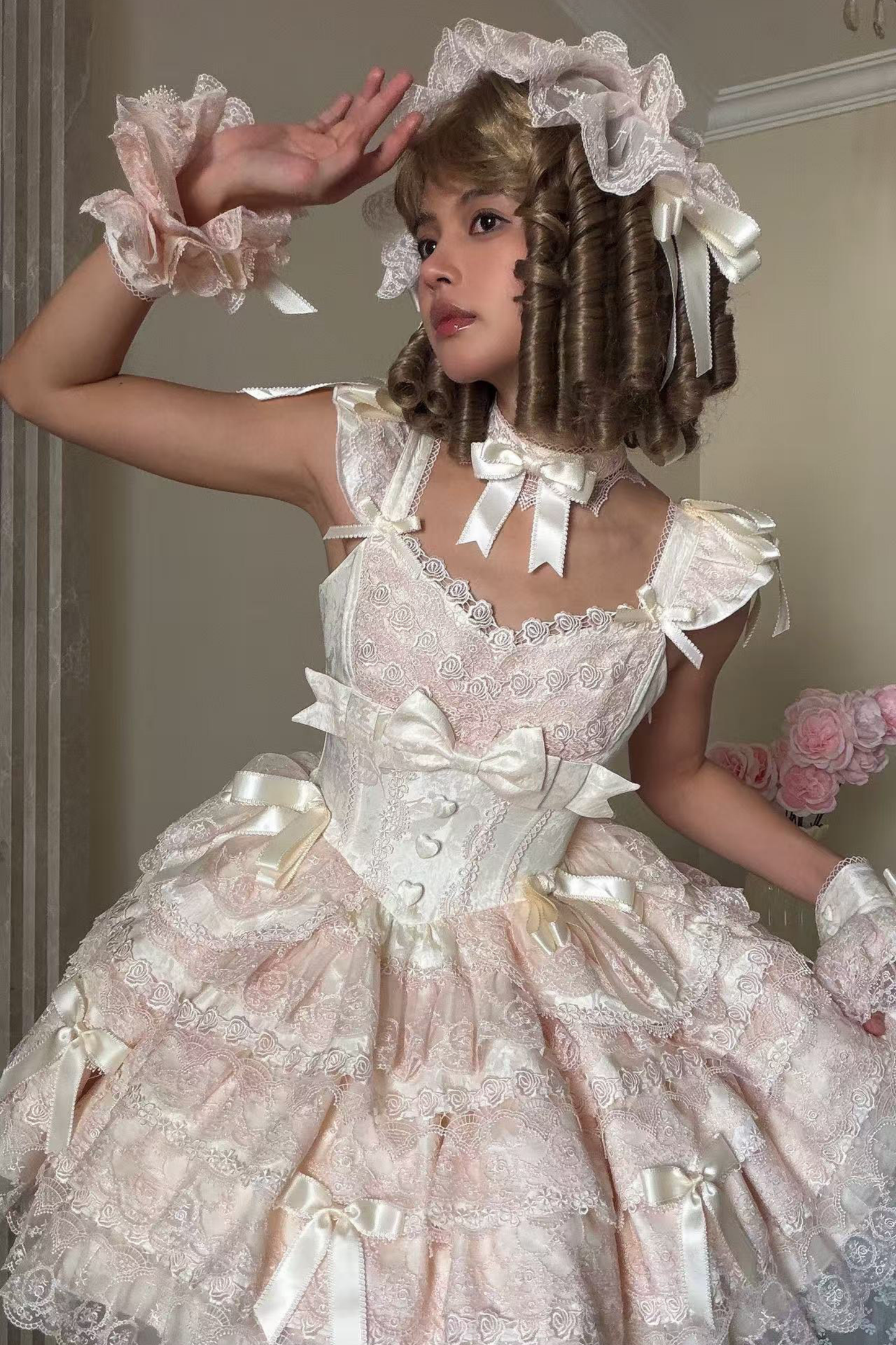 [pre-order] Princess Ballet Tiered Lolita Dress + Headband + Necklace + Sleeves + Tail