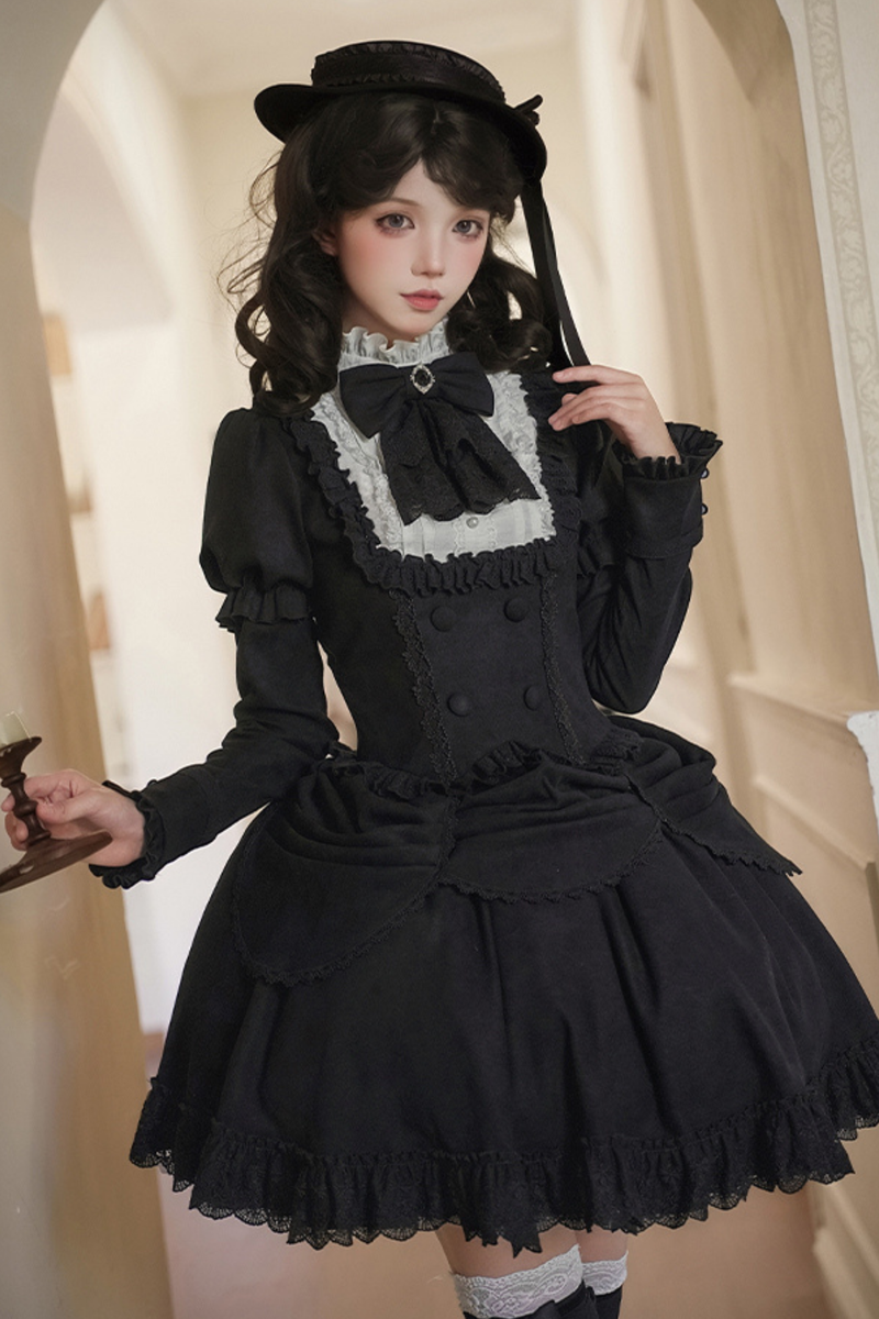 [pre-order] Classic Top + Curtain Skirt + Ribbon Collar + Hat