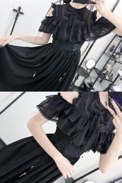 Dark Style Off Shoulder Lace Dress