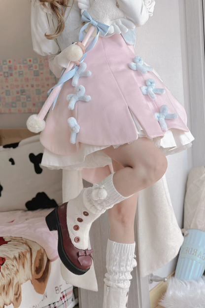 [pre-order] Retro Button Fur Socks Cover Fake Design Boots