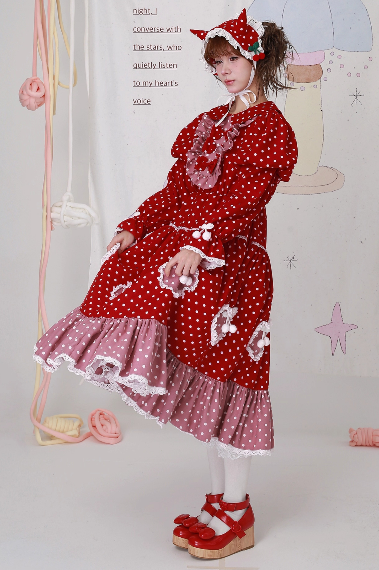 Retro Girly Dot Ribbon Dress