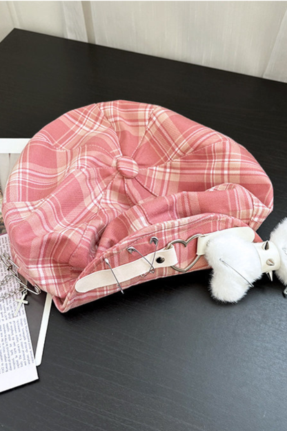 Studded Plaid Subculture Hat