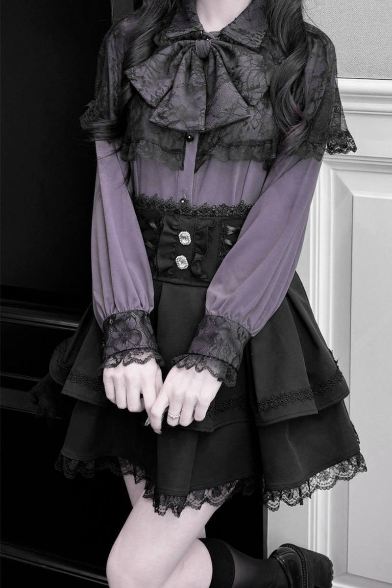 Dark Moon Shadow Cloak Veil Shirt + Skirt