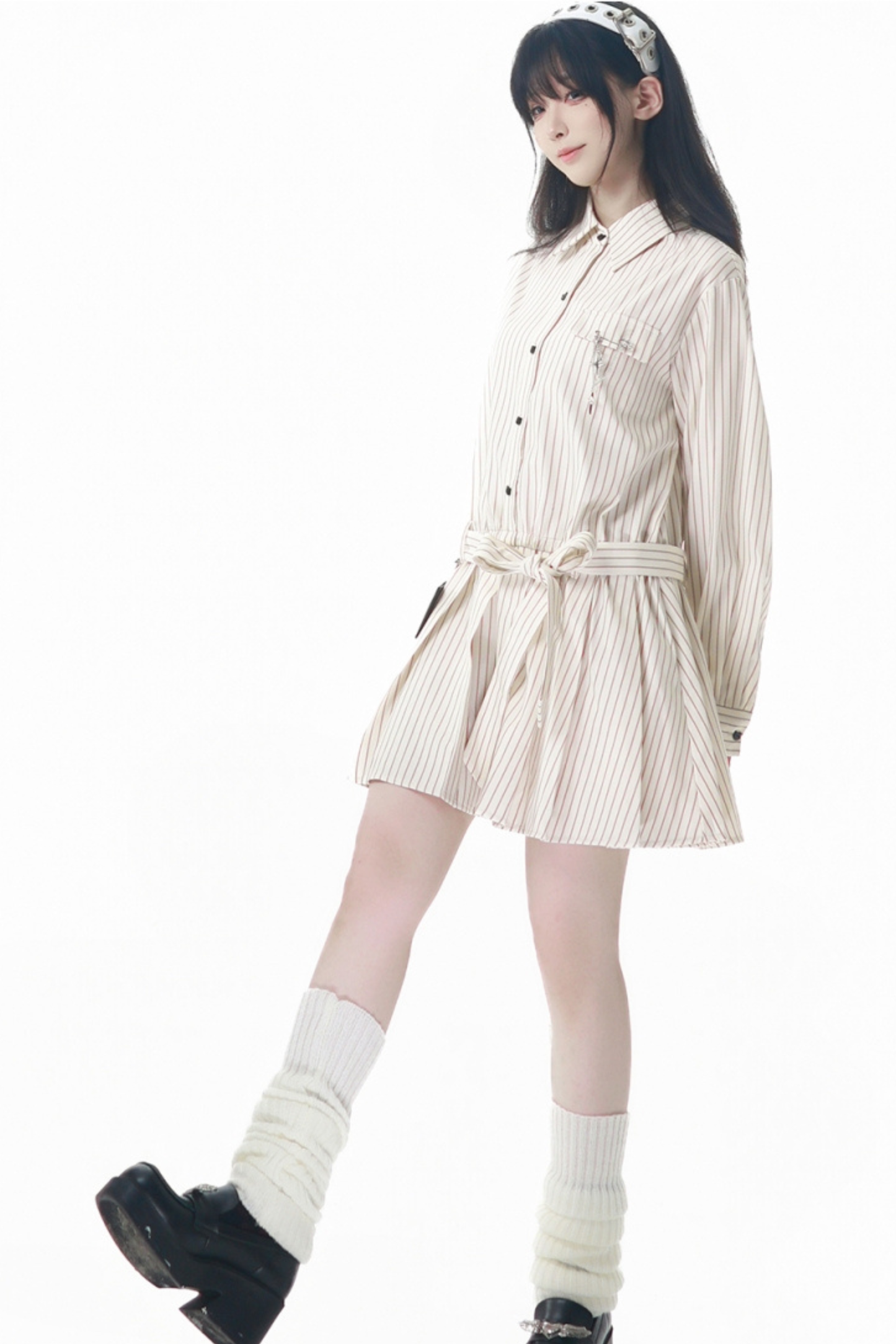 Maple Trench Coat + Hooded Top + Checkered Skirt + Shirt Dress