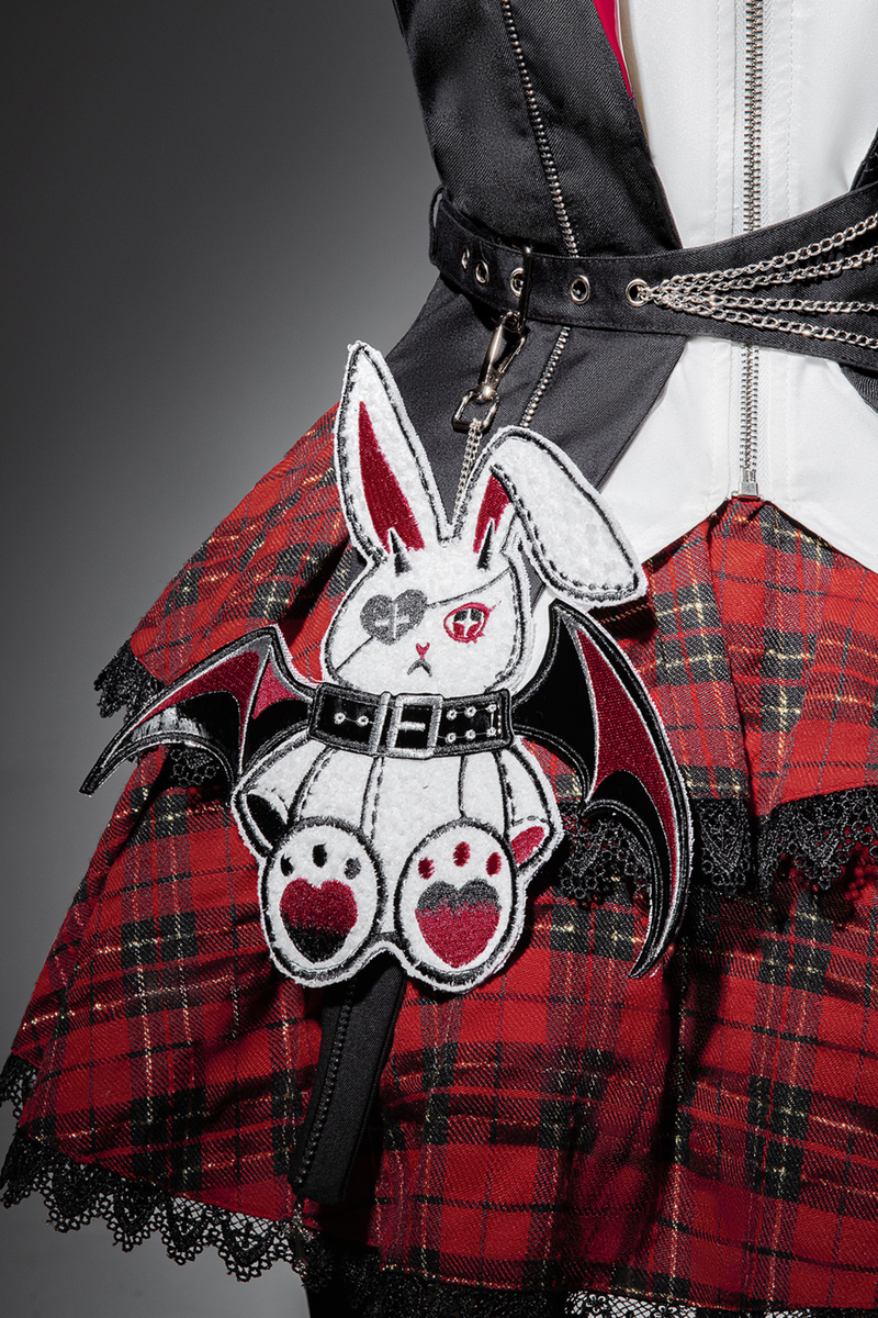 [pre-order] Bunny Rock Star Girl Hooded Jacket + Blouse + Plaid Skirt