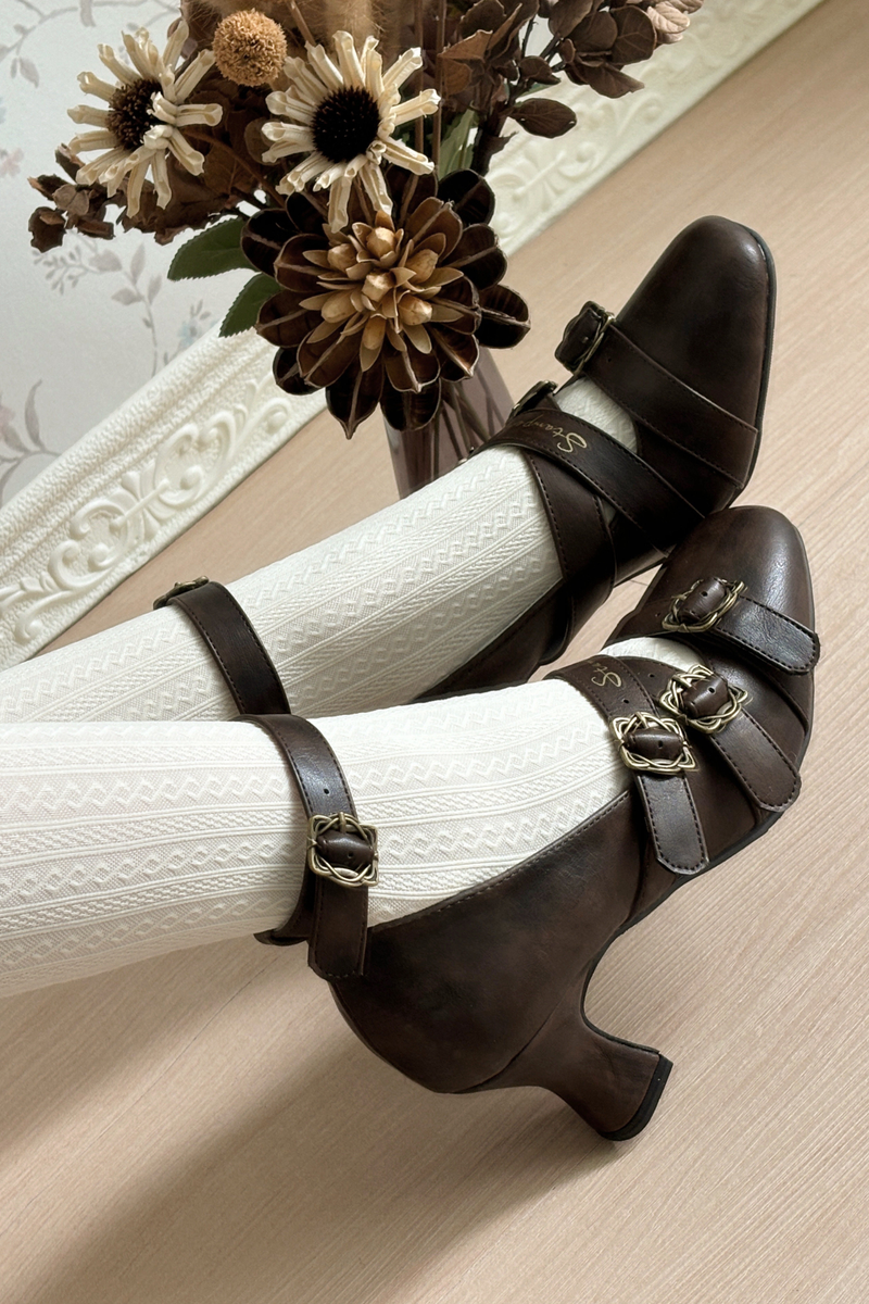 Retro Lolita Square Heel Shoes