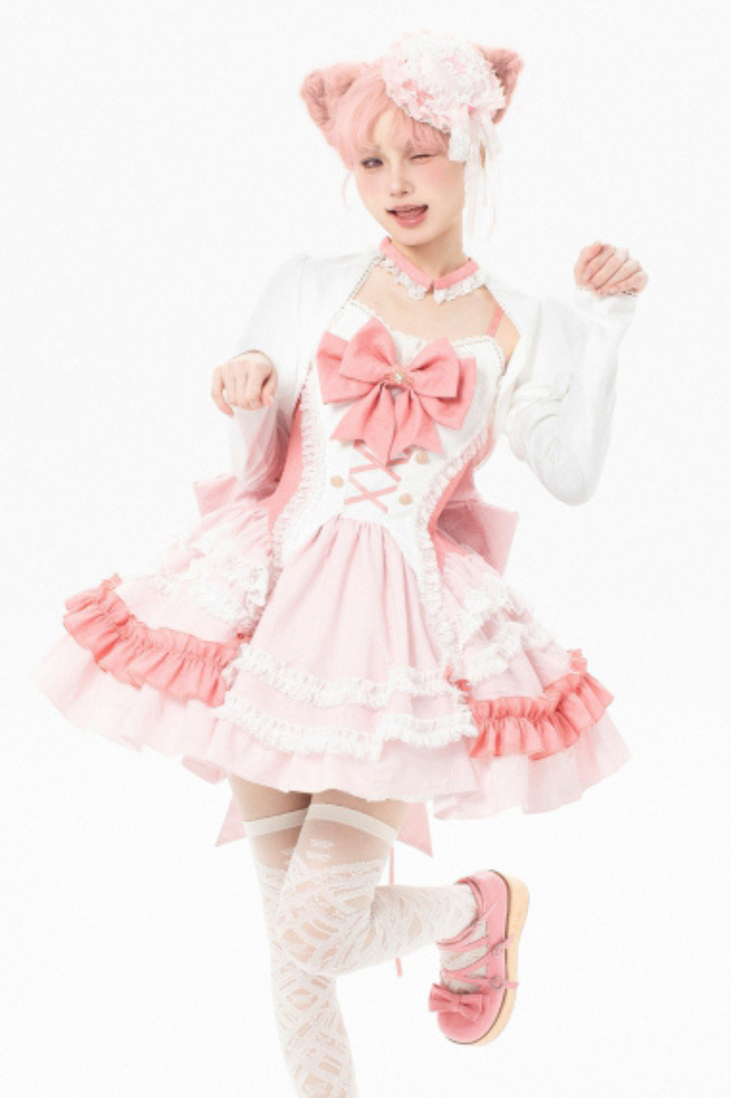[pre-order] Berry Heart Ruffled Ribbon Lolita Set
