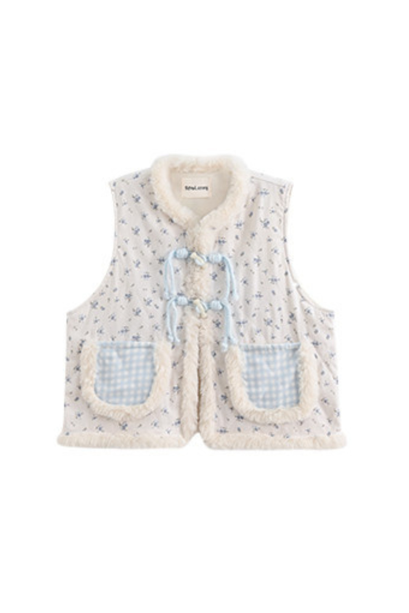 Retro Chinese-style Shirt + Skirt + Vest