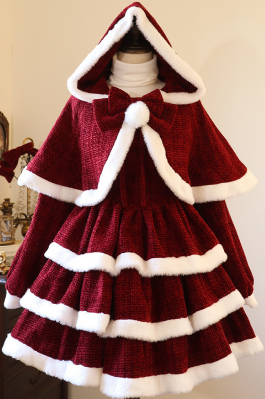 Sweet Carol Fur Suspender Dress + Cape + Top + Petticoat + Hair Accessory