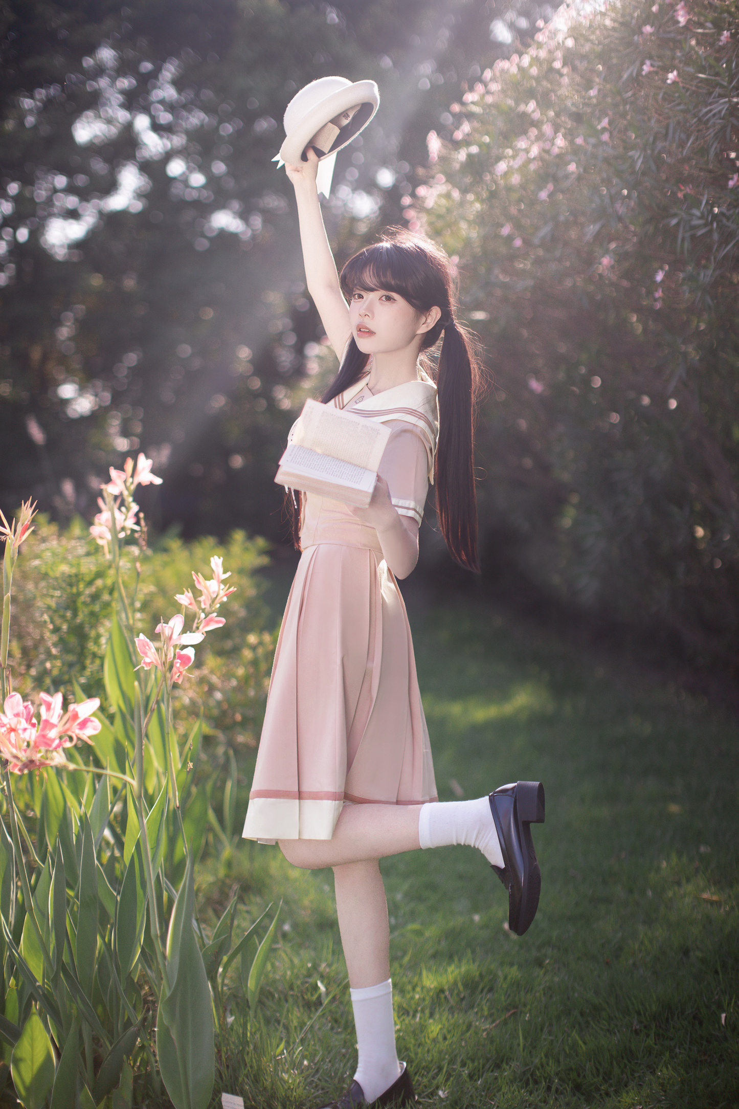 [pre-order] Retro Sweet College Tops + Pleated Skirt