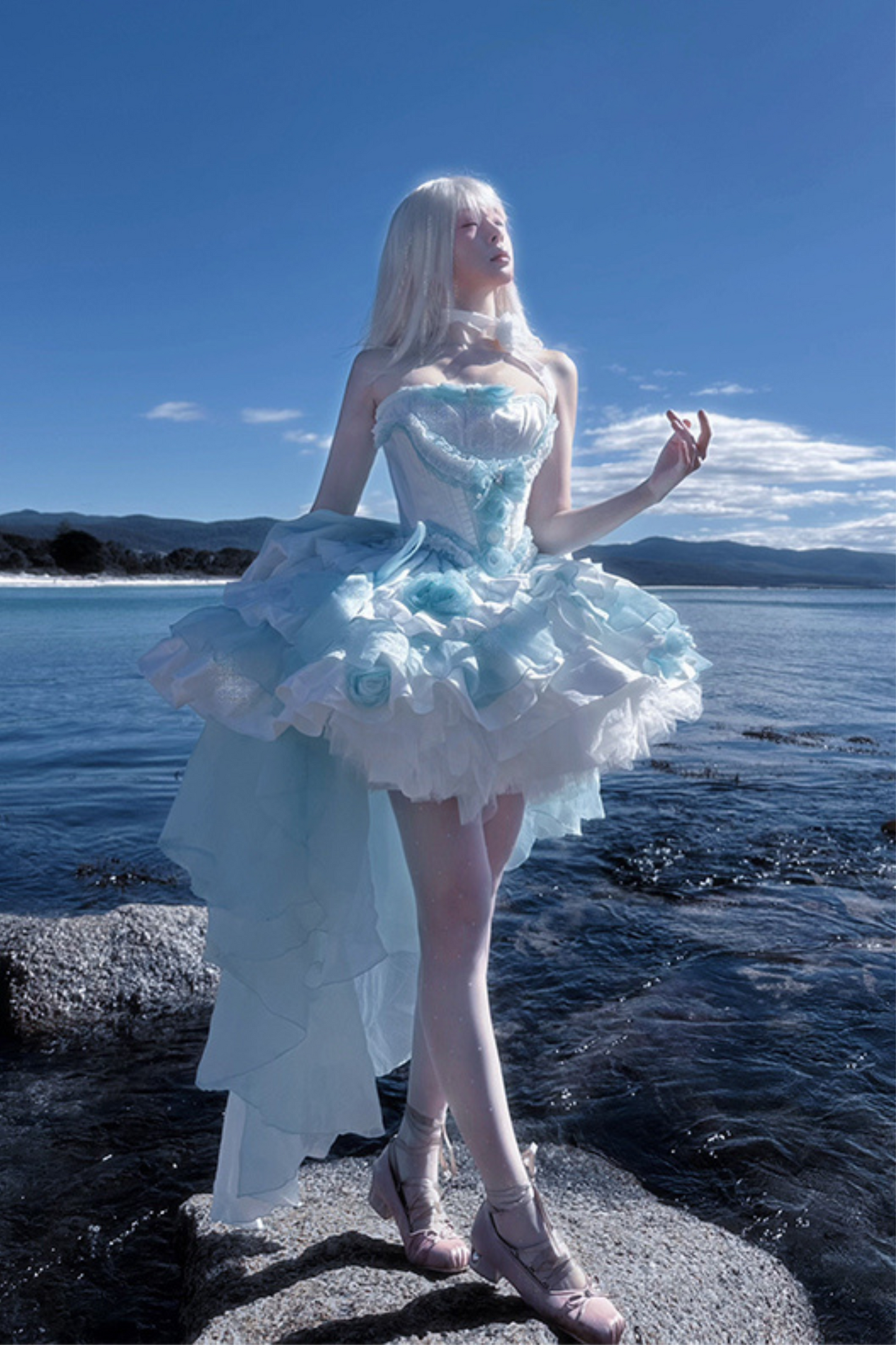 [pre-order] Paraiba Tourmaline Rose Long Tail Beauty Dress Set