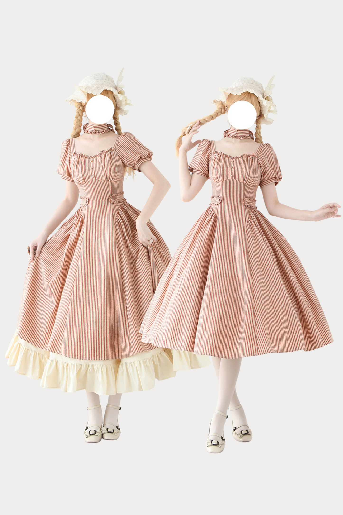 [pre-order] Retro French Classic Cotton & Linen Striped Dress