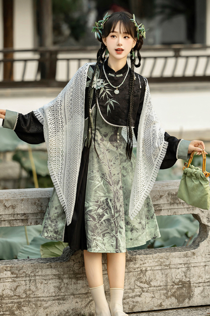 Neverland Smoked Chinese-style Lolita Suspender Dress + Short Chinese-style Jacket