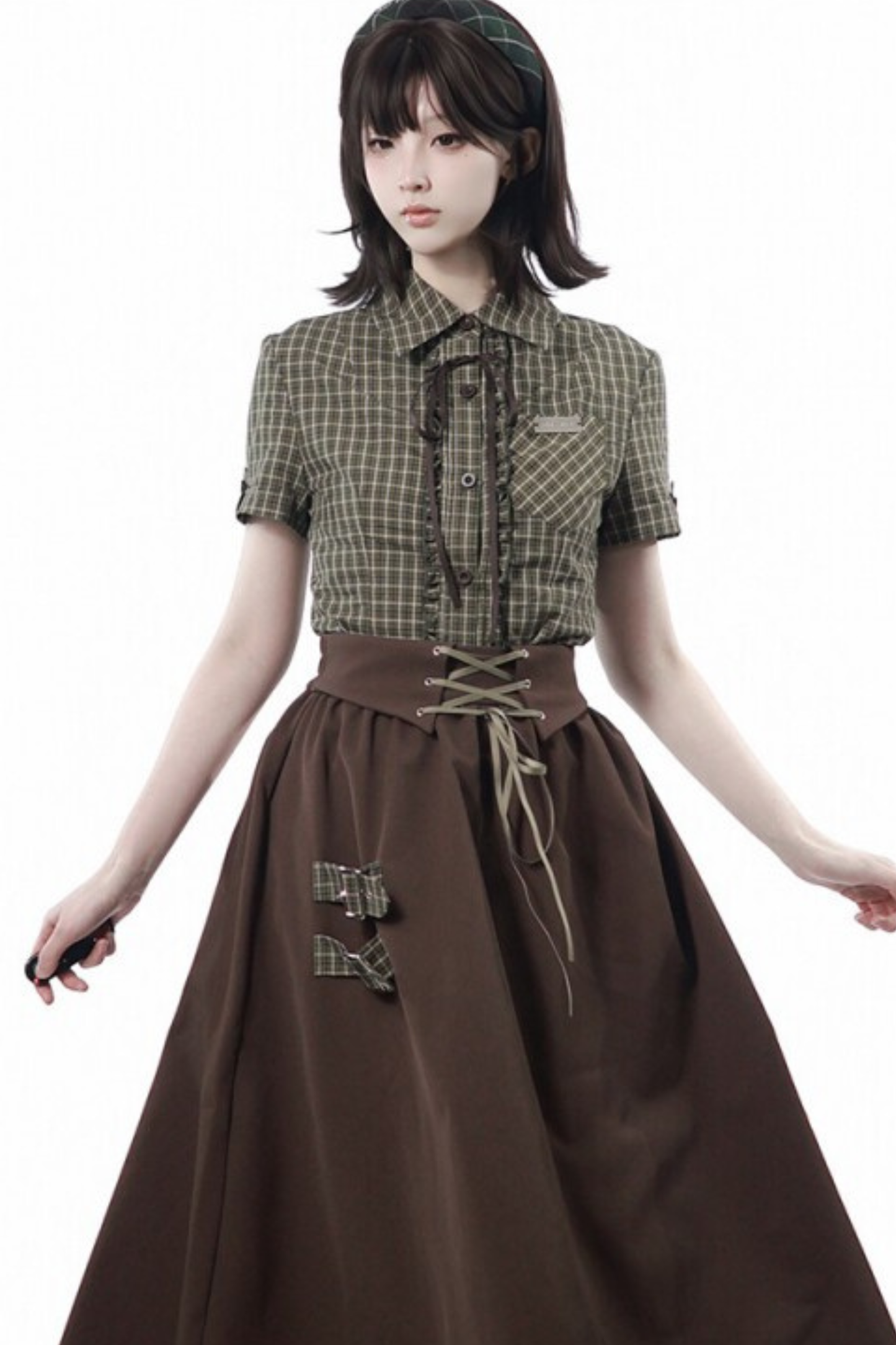 Army Girl Shirt + Vest + Skirt