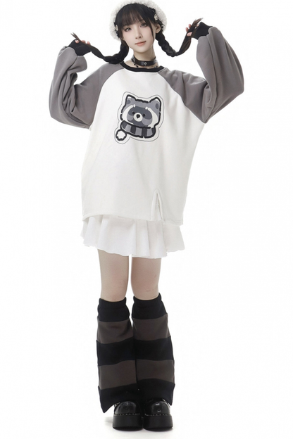 Raccoon Fur Jacket + Sweatshirt + Skirt + Pants + Leg Sleeve
