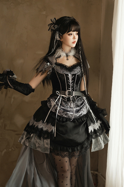 Dark Knight Rose Gothic Dark Cross Crachely Love Lolita Dress