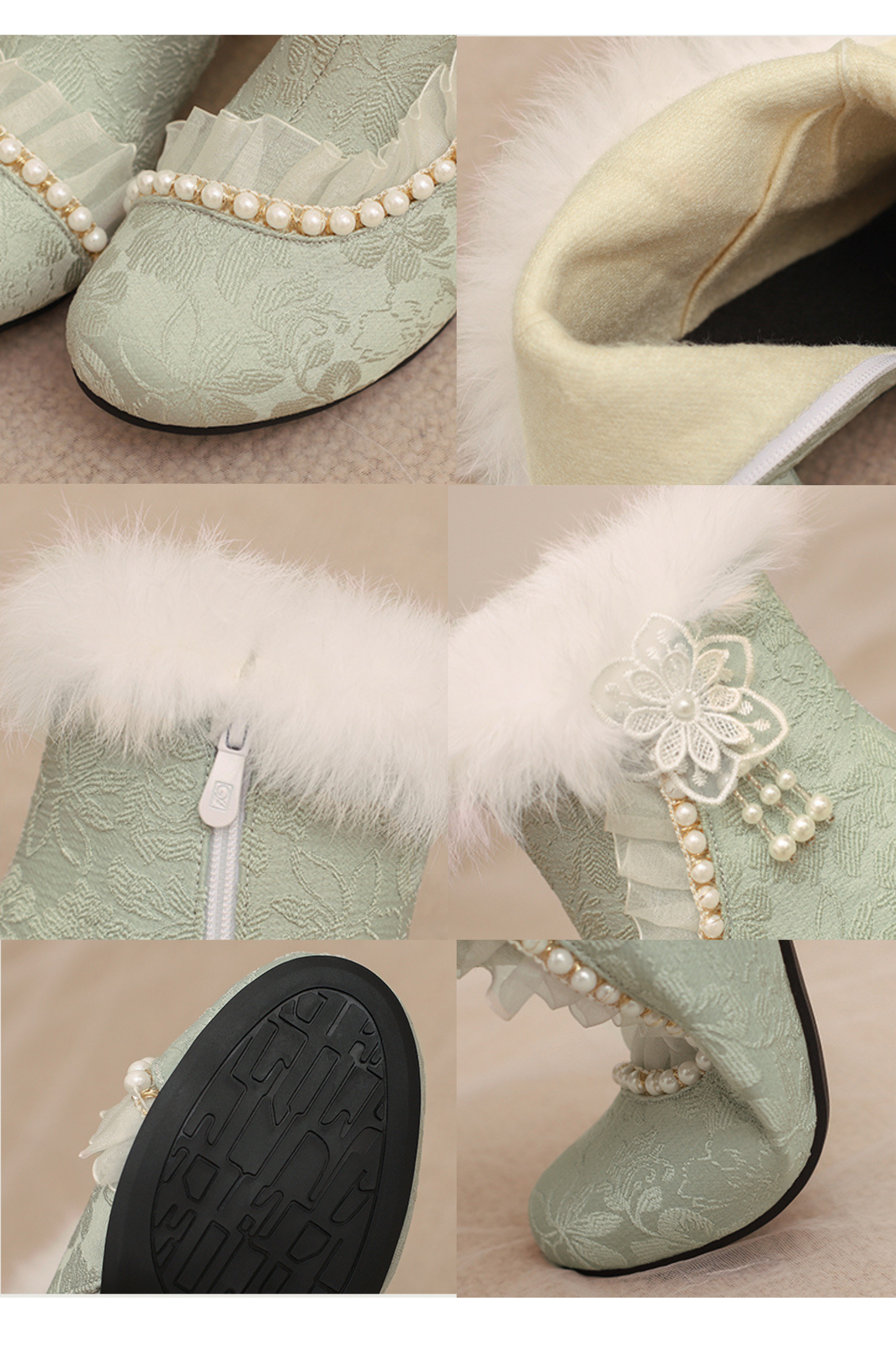 Lace Fur Short Boots