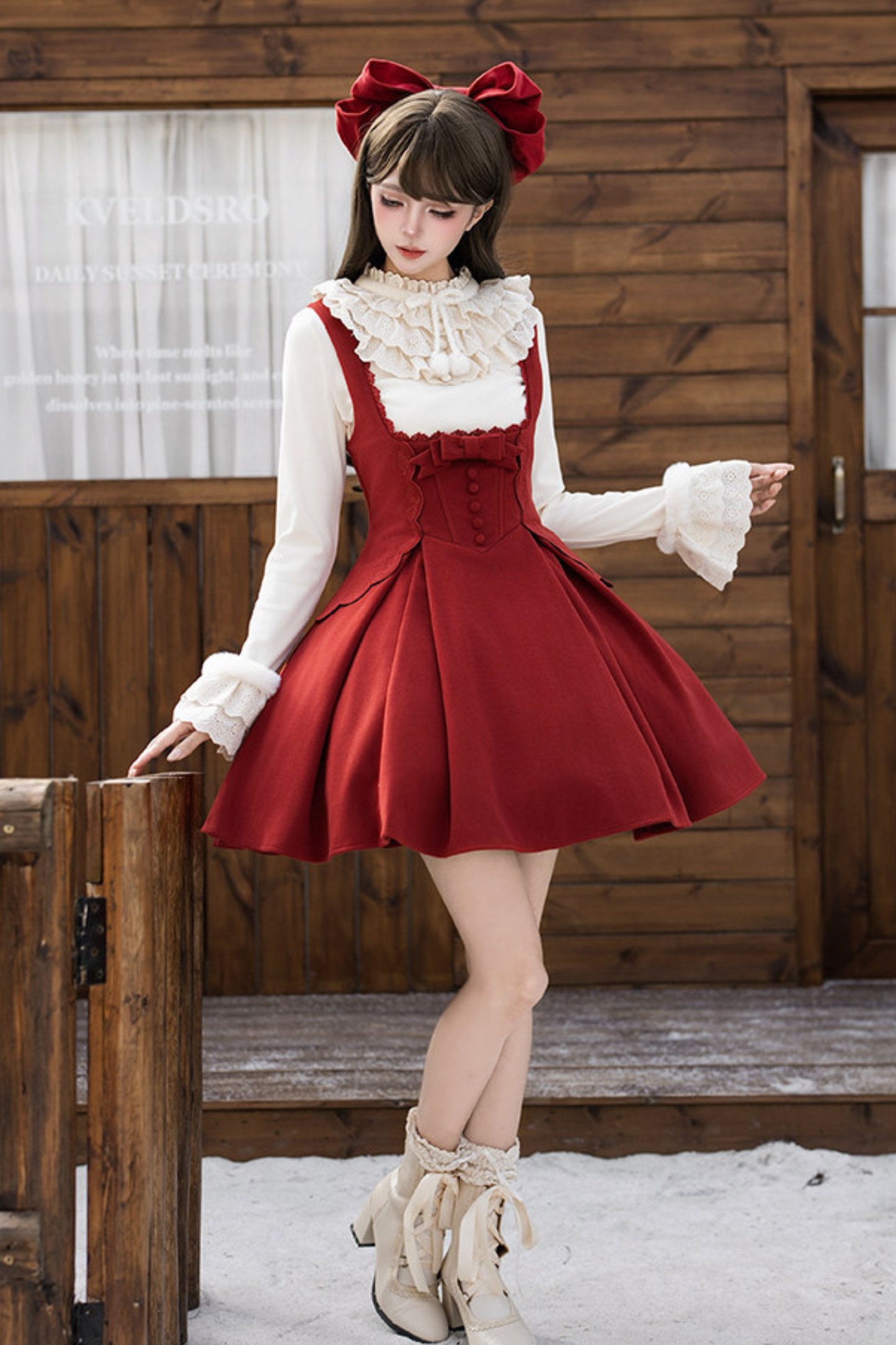 Velvet Rose Suspender Dress + Top + Bow
