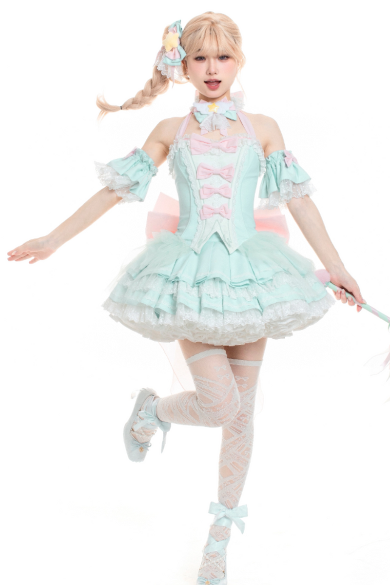 Magic Fairy Sparkling Water Lolita Top + Skirt + Hair Clip + Tail + Magic Stitching