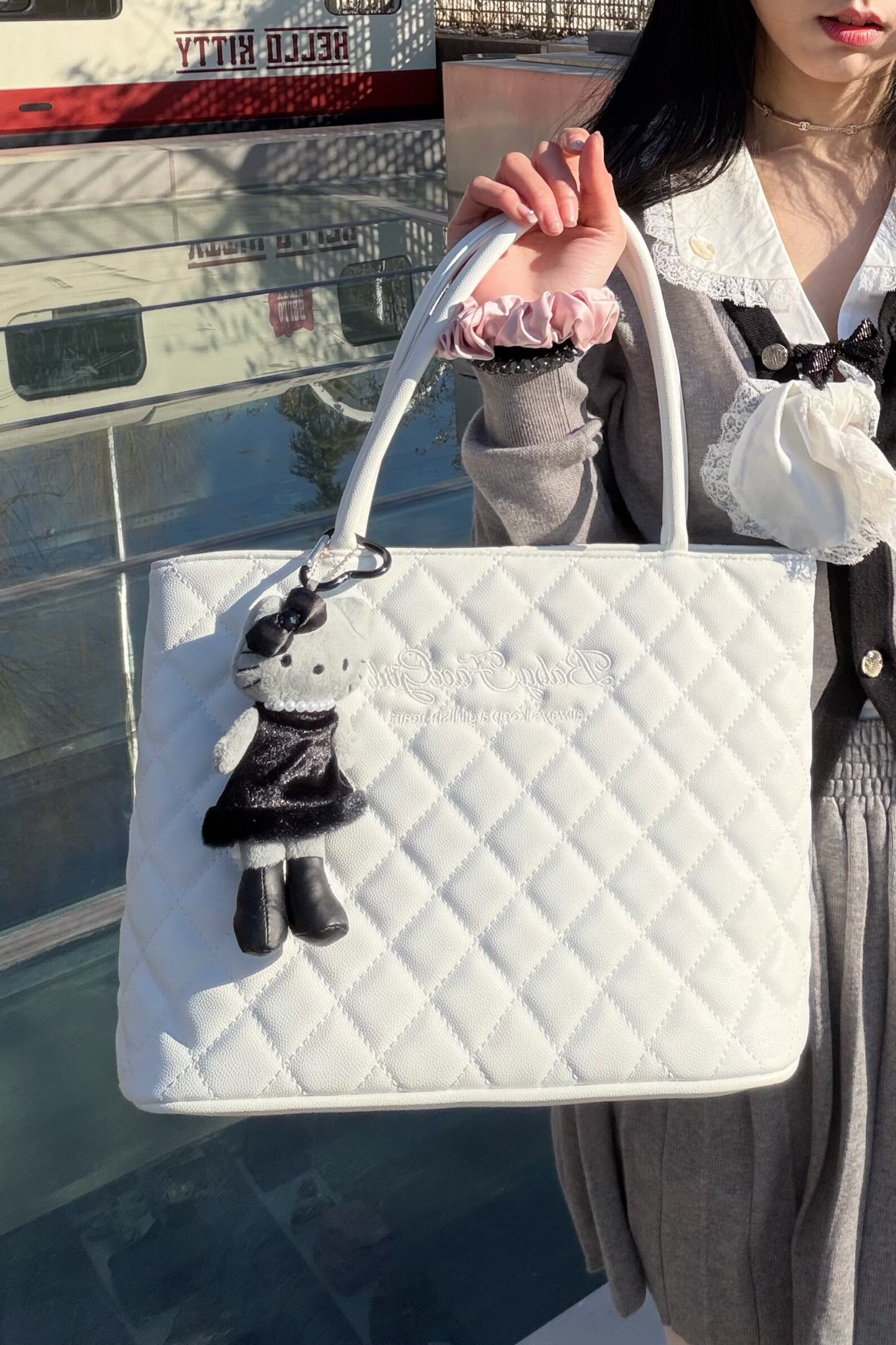 Sweet Quilted Tote Bag